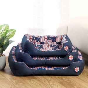 Square Pet Bed in Denim