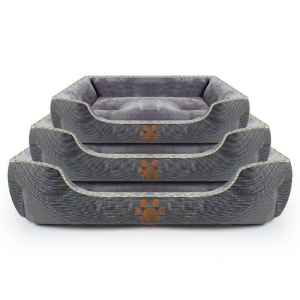 Three-piece Pet Bed with Paw Prints