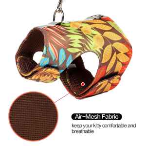 Pet Harness Vest with Leaf Pattern