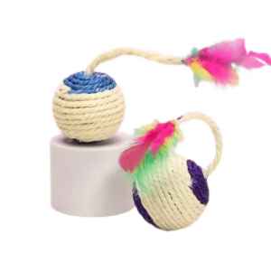 Sisal ball with a feather